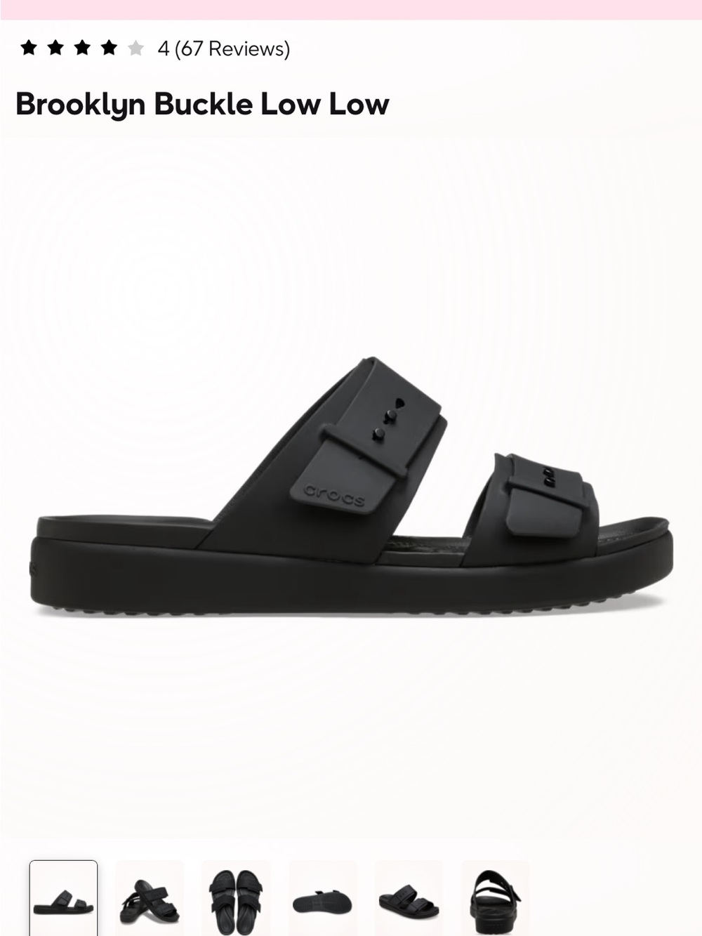 CROCS Brooklyn Buckle Low Slide - Black